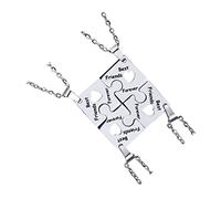 VALICLUD 4 Piezas collar de buen dijes para pulseras collar grueso collar con dijes collar mejores amigas collar friends gargantilla de joyas collar de de amistad Silver