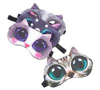 VALICLUD 4 Piezas de Ojos Ajustables de Gato Set Máscaras de Coloridas para Niñas Diseño Creativo y Efecto de Sombreado para Descansar y Dormir