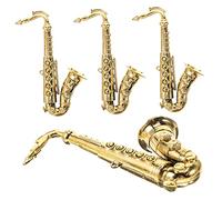 VALICLUD 4 Piezas de Saxofón de Plástico Dorado para Colgante de Diseño Realista y Color para Manualidades DIY y Decoración Infantil