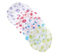 VALICLUD 4 Piezas Gorro De Ducha Impermeable Corto Baño Largo Su Cubrir Señoras Dama Estampado Tapa Frascos Spa Mujer Cabello Gorras Gorros De Ducha Peva