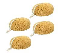 VALICLUD 4 Piezas Pack Esponjas de Baño de con Estructura de Panal para Exfoliación y Limpieza Corporal Esponjas Reutilizables y Lavables con Diseño Colgante para Ducha Casa y Viajes