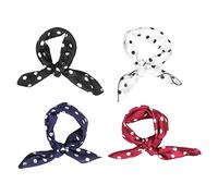VALICLUD 4 piezas Pañuelos de Satén Retro para Mujer de Diademas con Estampado de Accesorios de Moda para Peinados y Ocasiones Especiales Versátiles Bandana Bufanda y Tocado