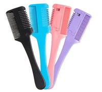 VALICLUD 4 piezas Peine de Corte Doble Cara con Cuchilla Reemplazable Peine Portátil para Cabello Kit de Colores para Peinados Casa Diseño Ergonómico Fácil de Usar
