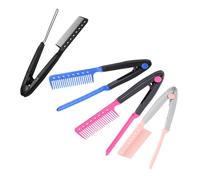 VALICLUD 4 Piezas Peine para Cabello Liso Plancha Peine Plegable Forma de V Herramienta de Peluquería para Alisar el Cabello Salón de Contrachapada Portátil