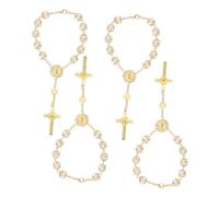 VALICLUD 4 Piezas Pulsera Con Cuentas Paquete Múltiple Talón Furgoneta Amatista Accesorios Auto Kit Para Hacer Pulseras Para Niña Rosario Equipo Aleación Golden
