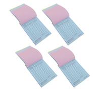 VALICLUD 4 Piezas Talonarios de Recibos Comerciales Autocopiativos, 3 Hojas por Juego, Tamaño 64, 60 Páginas Cada Uno, Libro para Gestión de Pedidos y Organización Empresarial, Adecuado