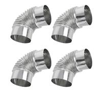 VALICLUD 4 Tubos de Acero Inoxidable para Tubo de Escape de Calentador de Agua Codo Acodado de 90° de 6 CM Conducto de Humos Resistente a Altas Temperaturas para Ventilación de Estufa