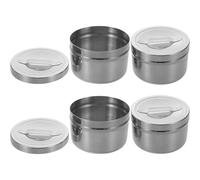 VALICLUD 4 Unidades De Recipientes Vacíos Con Metálica Para Hisopos Contenedor Almohadillas Tapa Organizador Dispensador Hisopos De Bola De Algodón Ideal Para Baño