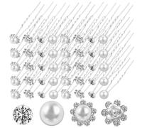 VALICLUD 40 Horquillas De Perlas Para El Pelo Horquillas De Novia Con Perlas Artificiales Y Diamantes De Imitación Para Bodas Y Peinados Formales.