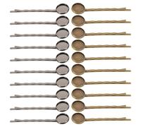 VALICLUD 40 Piezas Hair Clips With Round Tray Bases Metal Bobby Pins For DIY Hair Accessories Lightweight Blank Barrette Setting