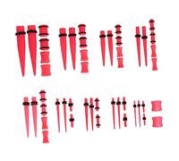 VALICLUD 48 Piezas Pendientes De Corazón Medidor De Oído Equipo Cónico Cortadora De Calibres De Expansores De Oído Kit De Calibre Medidores De Oído del Corazón Rosa Acrílico