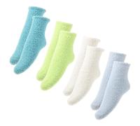 VALICLUD 4pares Calcetines Mujer Tobilleros Coral Vellón Cálidos Suaves Invierno