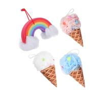VALICLUD 4piezas Bola de Baño de Helado Esponja Vegetal para Ducha de Esponja de Lufa Forma de Helado Exfoliante para Cuerpo y Espalda Baño y Ducha