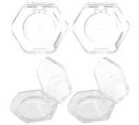 VALICLUD 4piezas Caja de Sombras de Ojos Vacía Hexagonal Transparente Paleta Rellenable para Maquillaje para Mujeres y Niñas Viajes
