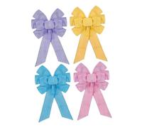 VALICLUD 4piezas Decoración De Lazo Grande para Pascua Cintas De Rosa Púrpura Amarillo y Azul para Manualidades y Adornos Coronas De