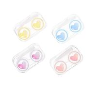 VALICLUD 4piezas Estuche para Lentes De Contacto Transparente Organizador para Viaje Caja Pequeña Tapa De Flip para Guardar Lentes De Contacto Dormitorio