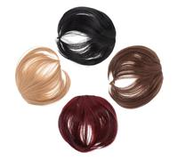 VALICLUD 4piezas Extensiones De Cabello Flequillo Para Mujer Postizo Flequillo De Clip Falso Natural Accesorios Cabello Pinza Para Mujer Peluquín