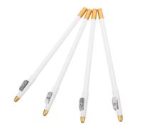 VALICLUD 4piezas Kit De Lápices Peluqueros Blancos Con Sacapuntas Integrado Para Trazado De Líneas Finas Barba y Cabello Resistente Al Agua y Sudor Herramienta De Precisión Para Hombres