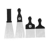 VALICLUD 4piezas Peine Afro De Acero Inoxidable Peine Cabello Afro Peine Desenredante Para Púa Metálica