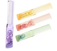 VALICLUD 4piezas Peine De Belleza Portátil Antistático Con Banda De Goma y De Almacenamiento Peine Cabello Desenredante y De Moda Para Uso El Hogar y Masaje Del Cabelludo