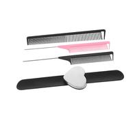 VALICLUD 4piezas Peine De De Aguja De Acero Peine Para Cortar El Pelo Con Dientes Para De Mechas Peluquería Con Soporte Magnético