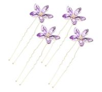 VALICLUD 4Piezas Pinzas de Cabello con Rhinestones Accesorios de U Forma de Boda para Mujeres Tocados Elegantes y Llamativos para Peinados de Novia