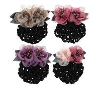 VALICLUD 4piezas Redecilla Retro De Malla Pelo Con Diseño Floral Vintage Redecilla Para Mujeres Accesorio Para Fiestas De Trabajo Hoteles Bancos y Enfermería