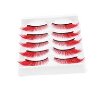VALICLUD 5 De Pestañas Cortas De Aspecto Natural Pestañas Postizas Autoadhesivas Extensiones De Postizas Rizadas De Ojo De Gato De Color Rojo