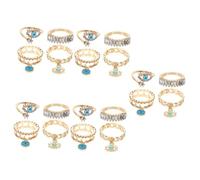 VALICLUD 5 Juegos Anillo De Ojo De Demonio Anillo De Mal De Ojo De De Imitación Anillos Para Mujer Anillos Ajustables Para Mujer Anillo De Ojo Abierto Aleación Golden 4 Uds * 5