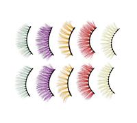 VALICLUD 5 Pestañas Postizas Coloridas Suaves y Largas para Cosplay y Halloween Diseño y Ligero para Mujeres Maquillaje de Rendimiento
