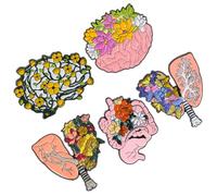 VALICLUD 5 Piezas Broche de Cerebro Broche Decorativo de Aleación, Diseño Anatómico Creativo, Fijación en Ropa y Bolsos