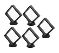 VALICLUD 5 Piezas Caja de Exhibición Transparente con Base Suspendida para Monedas y Joyas Pequeñas Soporte Multifuncional para Coleccionables Color Negro