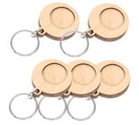 VALICLUD 5 Piezas Llaveros Tokens de Madera para Carrito de Compra Unidades Portátiles Resistentes y para Abrir Carros de Supermercado con Anilla Metálica Antiferruginosa
