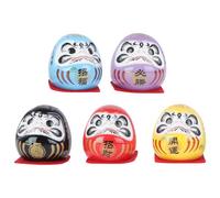 VALICLUD 5 Piezas Miniatura Muñeca Japonesa Amuleto de La Buena Suerte Tradicional Zen Kokeshi Dharma Estatua Ornamental para La Oficina en Casa Fengshui Decoración