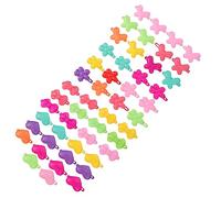 VALICLUD 50 piezas Paquete de Pinzas de Pelo de Caricatura para Niñas Clips de Plástico Coloridos Accesorios para Decoración Infantil Flores Lazos Mariposas