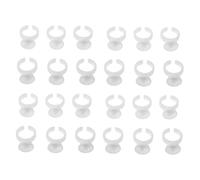 VALICLUD 500 Piezas Anillos Portadores de Pegamento Desechables Unidades Pequeños Plásticos sin Divisores para Extensión de Pestañas Tatuajes y de Uñas Profesional