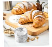 VALICLUD 500 Piezas Moldes para Tartaletas Mini de Aluminio Desechables Bandejas Circulares Resistentes para Hornear Tartas de Huevo Quiches y Postres Pequeños Aptos para Eventos Picnics y