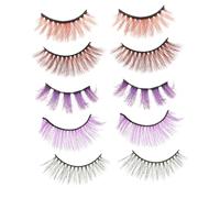 VALICLUD 5pares Pestañas Postizas De Colores Naturales Pestañas Cosméticas Para Fiestas Postizas Fáciles De Usar De Fiesta Efecto De Máscara