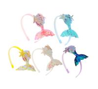 VALICLUD 5piezas Diademas De Sirena Brillos y Conchas Para Cumpleaños De Niñas Accesorios De Fiesta Coloridos y Divertidos Comodidad y Seguridad Para Cabello