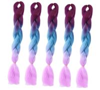 VALICLUD 5piezas Extensiones De Cabello Trenzado Trenzas Sintéticas Color Ombré Unidades Para Eventos