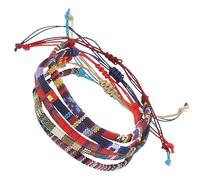 VALICLUD 5piezas Pulseras Trenzadas Ajustables Pulseras y Tobilleras Tejidas De Joyería De Amistad Para Mujeres y