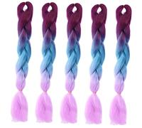 VALICLUD 5piezas Trenzas De Peluca Color Ombré Trenzas Sintéticas Para Cabello Postizo Extensiones De Cabello Trenzado
