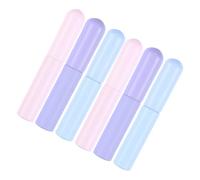 VALICLUD 6 Aplicadores de Labios de Silicona Tapa Cepillos para Brillo y Bálsamo Labial Set Portátil 6 Piezas Rosa Morado y Azul para Maquillaje Diario