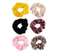 VALICLUD 6 Coleteros de Terciopelo Grandes para Mujer y Niña, Bandas Elásticas Cómodas de Tejido sin Marcas Visibles, Ideales para Coleta en Varias Ocasiones Color Aleatorio
