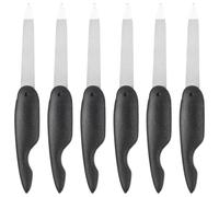 VALICLUD 6 Limas de Uñas Plegables Negras, Mini Pulidoras Dobles para Manicura y Pedicura, Herramientas para Pulir Uñas Gruesas y Esmalte, Paquete de 6 Piezas Portátiles para Manicura