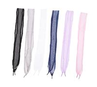 VALICLUD 6 pares Cordones Planos de Cinta Ancha Cordones de Lazo para Zapatillas Mujer Niña Blanco Negro Rosa Azul Púrpura Gris Paquete Económico de Unidades