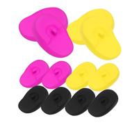 VALICLUD 6 Pares Protector de Oídos de Silicona Resistente al Calor para Teñir el Cabello Reutilizables Negro Púrpura y Amarillo Cómodo para Salones y Uso Personal