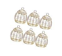 VALICLUD 6 Piezas Caja de Metálica Forma de Jaula de Pájaro Dorada Set de Unidades Caja Hueca para y Chocolates para Bodas y Fiestas