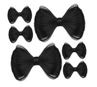 VALICLUD 6 piezas Clip de Pelo Postizo con Moño Sintético Negro Broche de Pato Resistente Accesorio Elegante para Niñas y Mujeres para Peinados Voluminosos y Recogidos Sencillos