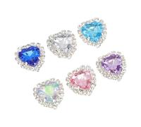 VALICLUD 6 piezas Clips para Zapatos de Vidrio Decorativos Desmontables con Diseño de Corazón Accesorios de Moda para Adornar Zuecos y Zapatos Planos